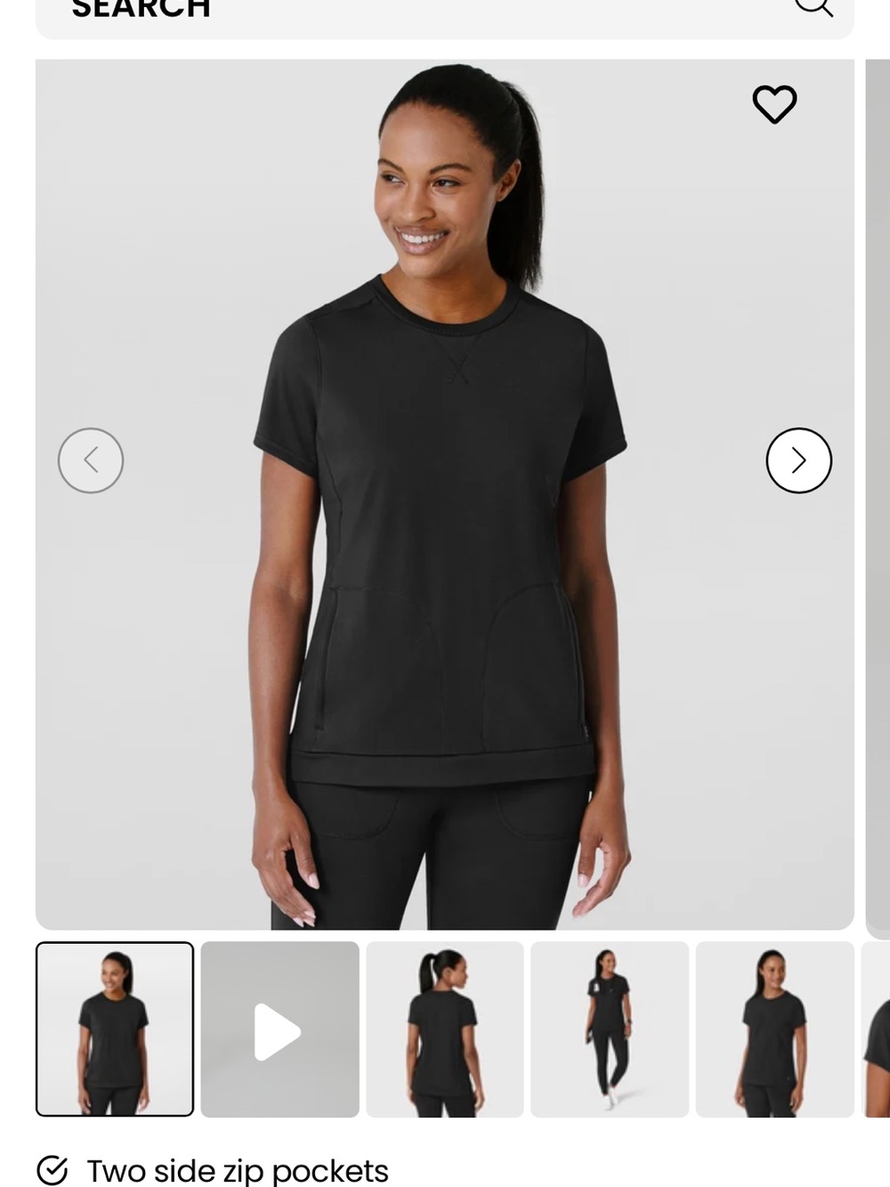 Wink Black Short Sleeve Kids Tee with Front Pockets